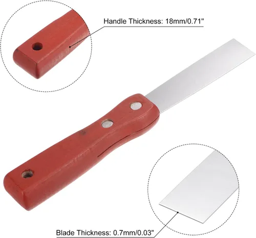 Miniatura 3 de uxcell Raspador de masilla 1" acero inoxidable masilla cuchillos mango de madera para yeso masilla masilla