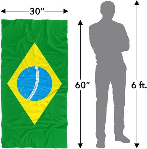 Miniatura 6 de LOGOVISION Toalla de playa con bandera de Brasil, toalla de playa de 30 x 60 pulgadas