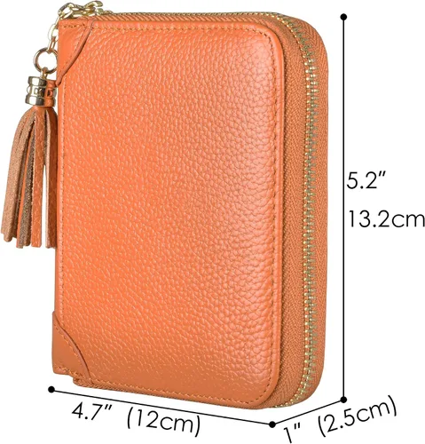 Miniatura 5 de Easyoulife - Billetera de piel con cierre y tarjetero para mujer, con bloqueo de interferencia de radiofrecuencia (RFID), cartera Rfid, M