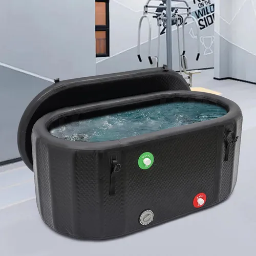 Miniatura 2 de Bañera inflable de hielo para atletas, bañeras de hielo portátiles de 370 L, 23-104 ℉ de PVC para adultos, bañera de inmersión fría independiente