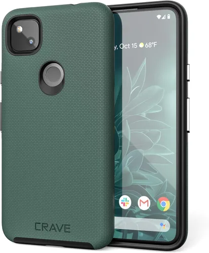 Crave Dual Guard Pixel 4a - Funda para celular de doble protección para Google Pixel 4a Verde bosque