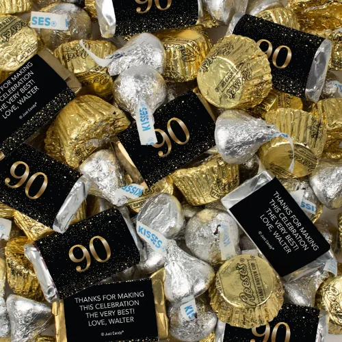 Miniatura 9 de Kit de 200 caramelos personalizados para cumpleaños número 50, regalos de fiesta de chocolate para invitados, suministros de bufé de dulces