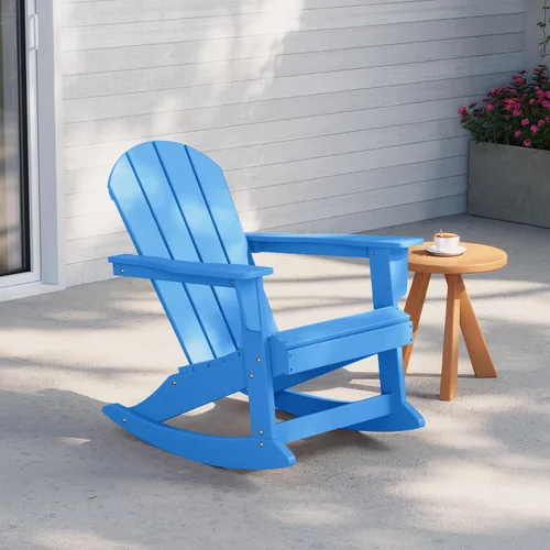Miniatura 49 de WestinTrends Silla mecedora Malibu de poliéster para exterior/patio Adirondack, Negra
