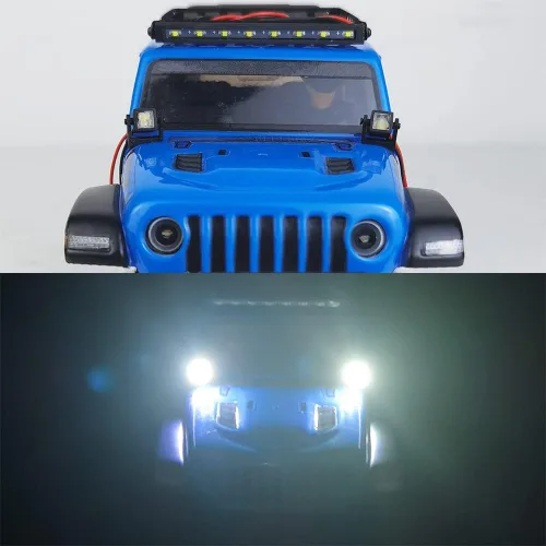 Miniatura 4 de RCLIONS Foco LED lámpara delantera RC techo techo luces color blanco para 1/24 Axial SCX24 AXI00005 AXI00002 RC Truck Car Upgrades