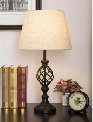 Miniatura 8 de Lamp for Desk Simple Retro Black Iron Table Lamp Living Room Decorative Lamp Bedroom Bedside Table Lamp Study Lighting Lamp Desk Lamps for Home