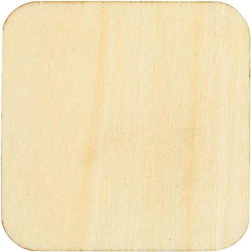 Miniatura 9 de Paquete de 60 cuadrados de madera de 2 x 2 para manualidades, recortes de madera sin terminar de 0.098 in con esquinas redondeadas