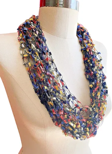 Miniatura 2 de Primary Colors Light Infinity Scarf, Necklace Scarf Infinity Scarf, Loop Scarf Light weight Scarf, Multicolored Cowl, Fiber Jewelry Single Loop
