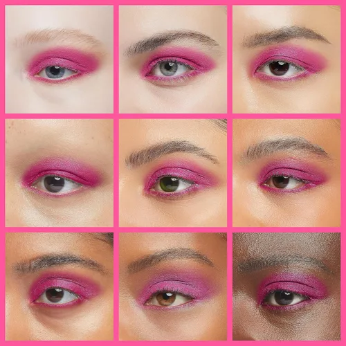 Miniatura 4 de ISMINE - Sombra de ojos en polvo rosa mate, alta pigmentación, larga duración, color intenso, la mejor sombra de ojos rosa Rosa fuerte