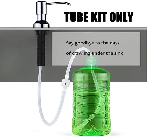 Miniatura 9 de Kit de tubo de extensión dispensador de jabón para fregadero con válvula de retención mejorada, tubo dispensador de jabón debajo del mostrador de 47