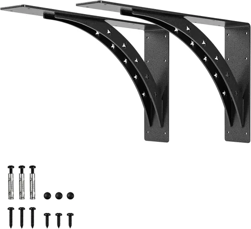Miniatura 13 de Soportes de estante resistentes de 7 x 6 pulgadas, carga máxima de 900 libras, soportes de metal de aleación de alta calidad (juego de 2) soportes