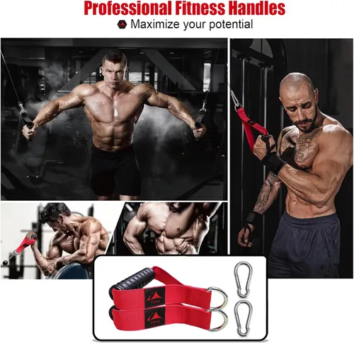 Miniatura 7 de Heavy Duty Gym Exercise Handles Attachment for Cable Machine,Resistance Band,Pulley System Home Fitness Workout Equipment, with Elastic Rubber Grip