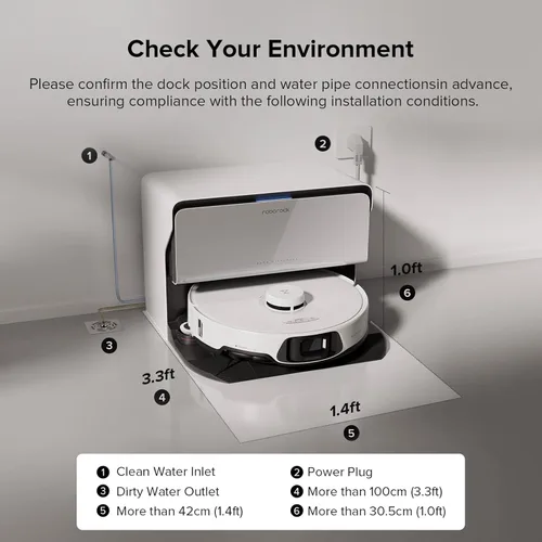 Miniatura 2 de roborock S8 MaxV Ultra con sistema de recarga y drenaje, aspiradora y trapeador robot, verifique el espacio de instalación primero, diseño FlexiArm