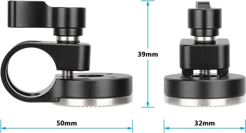 Miniatura 2 de CAMVATE Abrazadera de varilla de 0.748 in con roseta estilo ARRI (negro)