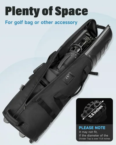 Miniatura 4 de Findway Bolsas de viaje de golf para aerolíneas con ruedas, Oxford resistente 1680D y ABS funda rígida para proteger palos de golf, ligeras