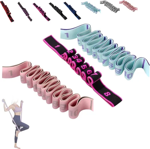 Miniatura 14 de Bandas de resistencia de fitness, banda de resistencia de fitness con asa para estiramiento y yoga, banda de resistencia elástica de número