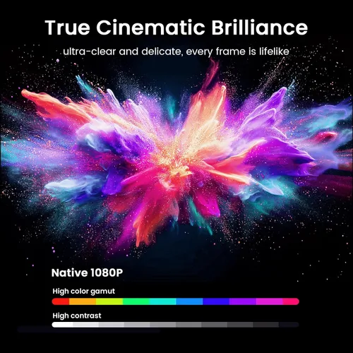 Miniatura 3 de Proyector inteligente ANSI 1500, proyector portátil con WiFi y Bluetooth, HAPPRUN 4K Full HD Home Theater con soporte de 270°, sonido Dolby