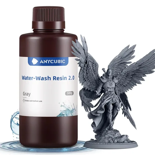 Miniatura 25 de ANYCUBIC Resina de impresora 3D lavable al agua 2.0, resina 3D de alta precisión de 405 nm, resina de fotopolímero de baja contracción para Gris