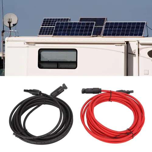 Miniatura 5 de Cable adaptador solar, 1 par de cable de panel solar de 12 AWG con conector adaptador solar, cable de extensión solar, cable fotovoltaico resistente