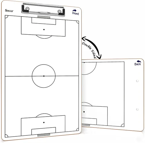 Miniatura 9 de Scribbledo Tabla de entrenamiento de fútbol de borrado en seco de 15 x 9 pulgadas, pizarra blanca de fútbol para entrenadores, accesorios