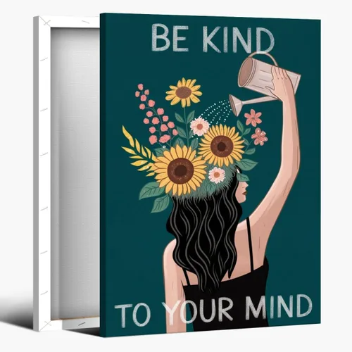 Miniatura 73 de Lienzo decorativo para pared con texto en inglés "Lose Your Mind Find Your Soul", arte de pared con citas inspiradoras para la salud mental, pintura