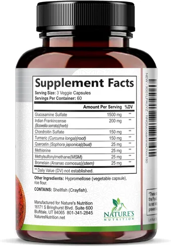 Miniatura 9 de Glucosamina Condroitina MSM 2100mg - 3x Fuerza, suplemento de apoyo articular para la movilidad y comodidad de las articulaciones para hombres