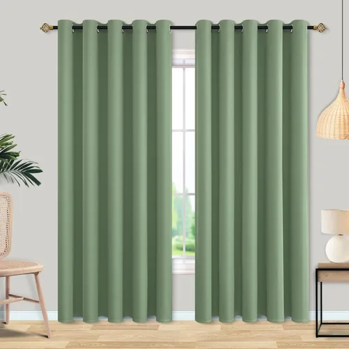 Miniatura 61 de Mrs.Naturall Cortinas Azul Real para Dormitorio, Cortinas Opacas Cortas Medianas Azul Cobalto para Cocina Decoración de Habitación de Adolescentes