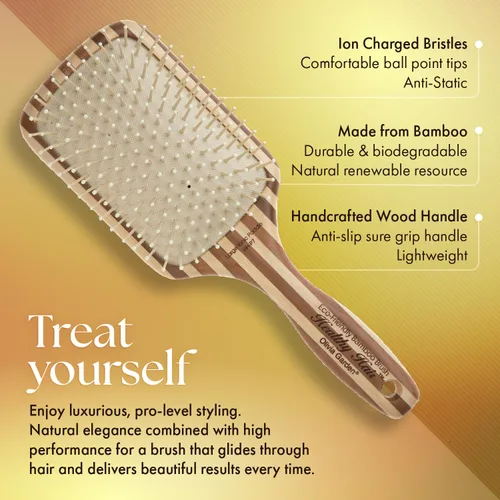 Miniatura 3 de Olivia Garden Cepillo de pelo iónico de bambú ecológico para el cabello saludable