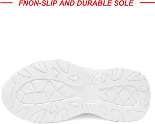 Miniatura 5 de Tenis unisex blancos transpirables para niños y niñas, tenis ligeros para correr, para niños pequeños, niños grandes, calzado de gimnasio