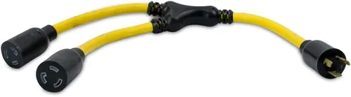 Miniatura 8 de Cable divisor Y de 2 tomas de salida de generador Southwire - Convierte un enchufe único a dobles tomas de salida de 15A - Enchufes moldeados