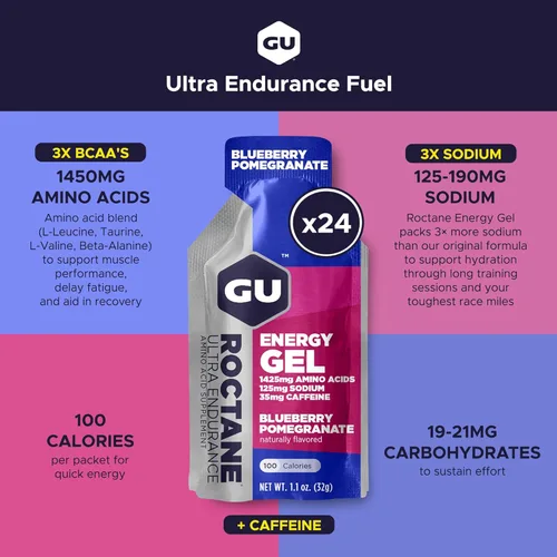 Miniatura 2 de Gel Ultra Endurance gel de energía Gu Roctane , 123065, 24 unidades, 1, 1
