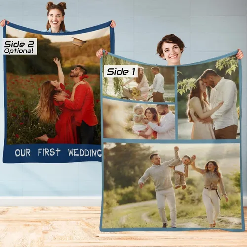 Miniatura 42 de M YESCUSTOM Manta personalizada con imagen y texto, manta personalizada de collage de fotos, mantas de vellón personalizadas para regalo de 1 imagen
