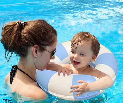 Miniatura 5 de Audaisyly Anillo de natación para niños, flotadores inflables de piscina, tubo de natación, balsa de juguete con frutas, decoraciones de sirena