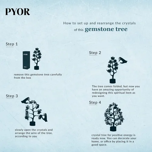 Miniatura 6 de PYOR Árbol bonsái de cristal de 7 chakras, 10-12 pulgadas, rojo, amatista, lapislázuli, cornalina, cuarzo transparente, aventurina amarilla