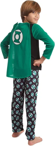 Miniatura 4 de DC Comics Justice League Green Lantern 3 Piece Pajama Set Shirt Pants Cape