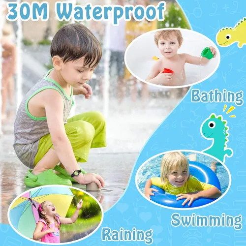 Miniatura 3 de Reloj analógico para niños, resistente al agua, para enseñar el tiempo, para niños y niñas, correa suave para aprender