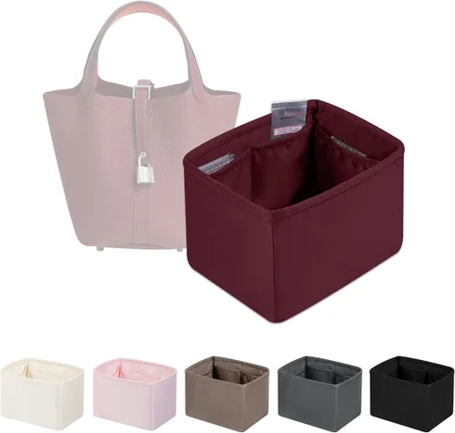 Miniatura 25 de Organizador de bolso para bolsa de lujo, tela de satén ligera y suave con bolsillos, ideal para viajes, compras y uso diario, opciones multicolor