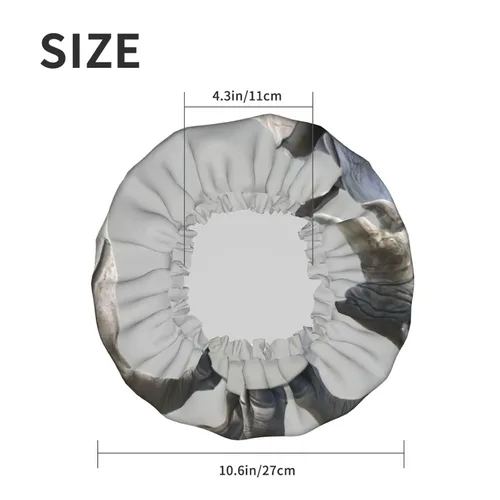 Miniatura 6 de Animal Rhino Print Shower Cap,Elastic And Reusable Bath Hair Hat For Long Hair,Large Waterproof Shower Bonnet,For Women Men Kids