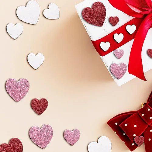 Miniatura 7 de 60 calcomanías de espuma de corazón, autoadhesivas, para el día de San Valentín, con purpurina, rojo, rosa, blanco, corazones de espuma