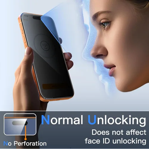 Miniatura 8 de JETech - Protector de pantalla de privacidad para iPhone 17 Pro Max de 6.9 pulgadas con protector de lente de cámara, película de vidrio templado