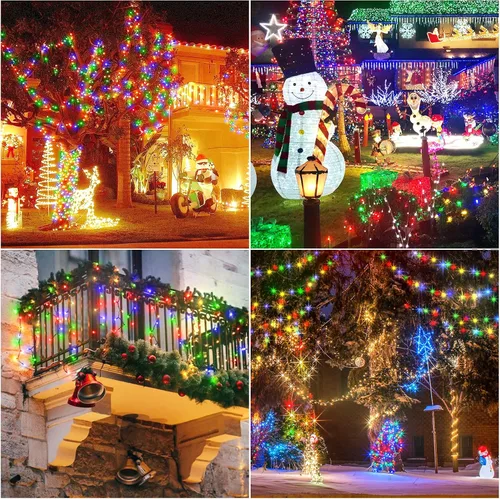 Miniatura 2 de Guirnalda de luces solares de Navidad actualizadas para exteriores, impermeables, paquete de 2 unidades en total de 144 pies, 400 luces LED