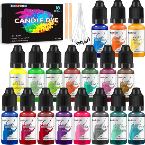 Miniatura 8 de FansArriche Tinte para velas - 26 colores de tinte líquido a base de aceite para cera de vela, color de vela vívido para fabricación de velas DIY