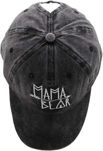 Miniatura 5 de MANMESH HATT Mama Bear Ponytail Hat Vintage Washed Distressed Baseball Dad Cap for Women
