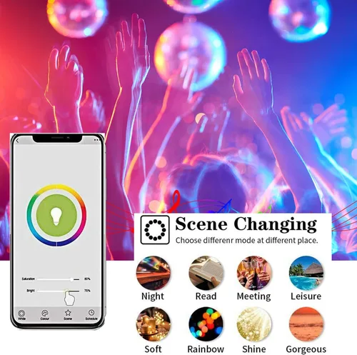 Miniatura 6 de Bombilla inteligente KL110, WiFi LED Magic Home Smart Bulb APP funciona con Alexa y Google Assistant, E26 A19 regulable, 2.4 GHz, no requiere