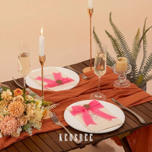 Miniatura 6 de KEOSREE - Cinta de gasa de chifón hecha a mano en rosa pastel y rosa brillante, de 1.5 pulgadas x 21 yardas, con bordes deshilachados de seda