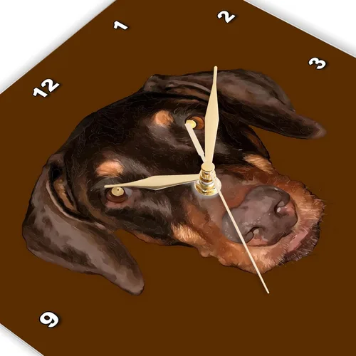 Miniatura 3 de 3dRose - Cute Doberman Vector Profile for Pinscher Lovers - Wall Clock - (dpp-357340-1)