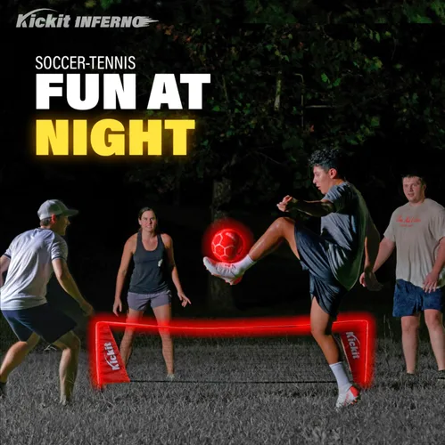 Miniatura 4 de Kickit Soccer Tennis Game Set, Portable 6.5' Wide x 2' High Net & Soft Lightweight Ball, Play Outdoors, Indoors, Backyard, Beach, Complete Skills