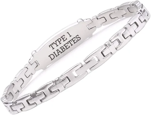 Miniatura 60 de LinnaLove Lady Medical Alert - Pulseras médicas de acero inoxidable para mujer, 7.5 pulgadas