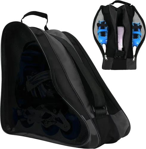 Bolsa unisex para patinaje sobre hielo con correa ajustable para el hombro, bolsa de almacenamiento de zapatos de patinaje de tela Oxford
