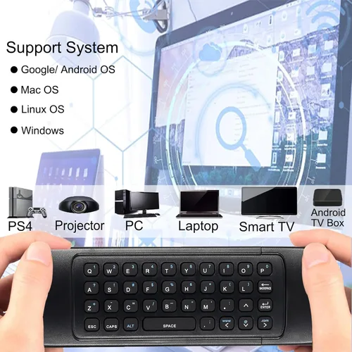 Miniatura 2 de MX3 Air Mouse Control remoto por voz, 2.4G multifuncional Mini teclado inalámbrico Air Mouse remoto para Android Smart TV Box, 3-Gyro y Gsensor