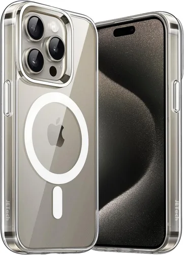 Miniatura 15 de JETech Funda magnética para iPhone 15 de 6.1 pulgadas, compatible con MagSafe, carga inalámbrica, a prueba de golpes, con parte trasera transparente